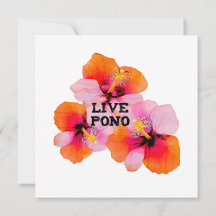 Tarjeta Festiva Hibisco floral tropical artístico vivo Pono Hawaii