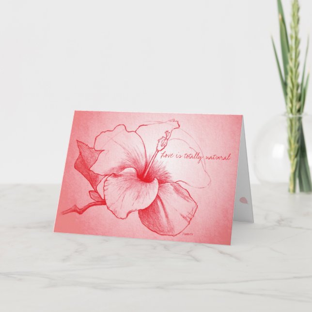 Tarjeta Festiva Hibisco Totalmente Natural (Anverso)