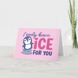 Tarjeta Festiva Hielo Pingüino Cuerdo Para Usted El día de San Val