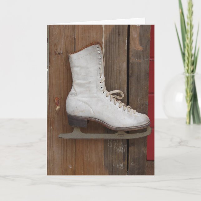 Tarjeta Festiva Hielo Skate, Navidades (Anverso)