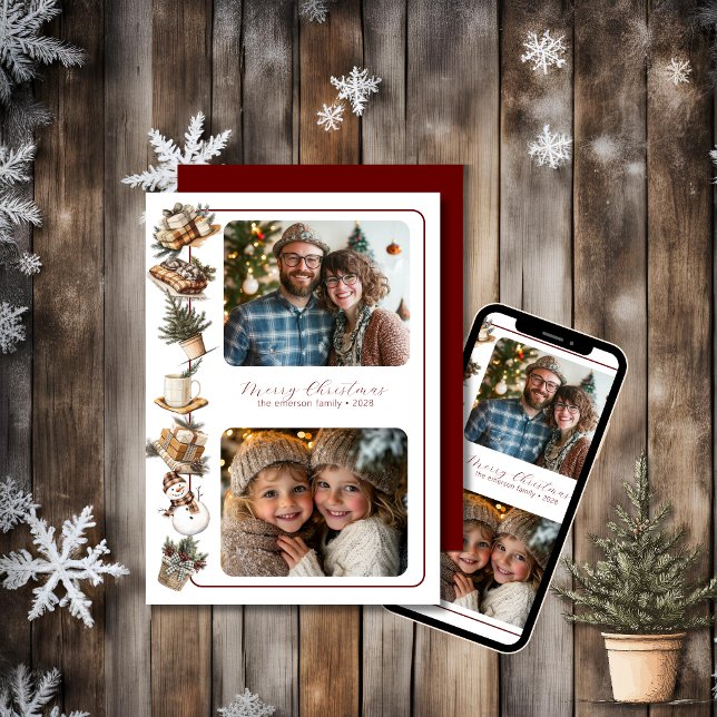 Tarjeta Festiva Higge De Cabaña Dos Foto (Tono Rojo) (Subido por el creador)