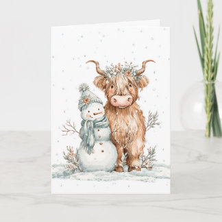 Tarjeta Festiva Highland Christmas Friends