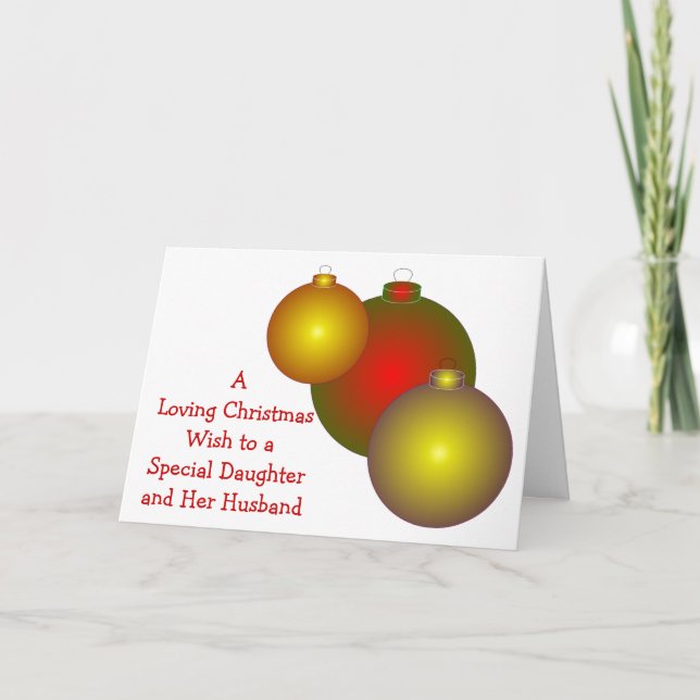 Tarjeta Festiva Hija Baubles Y Navidades suegros (Anverso)