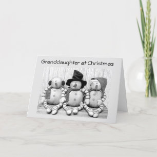 TARJETA FESTIVA **HIJA DE ABUELO** EN NAVIDADES DE CUTE SNOWMEN  