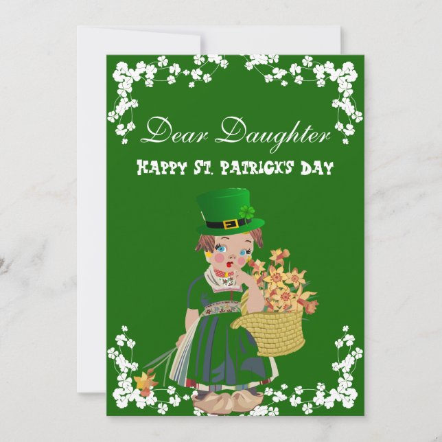 Tarjeta Festiva Hija del Día de San Patricio (Anverso)