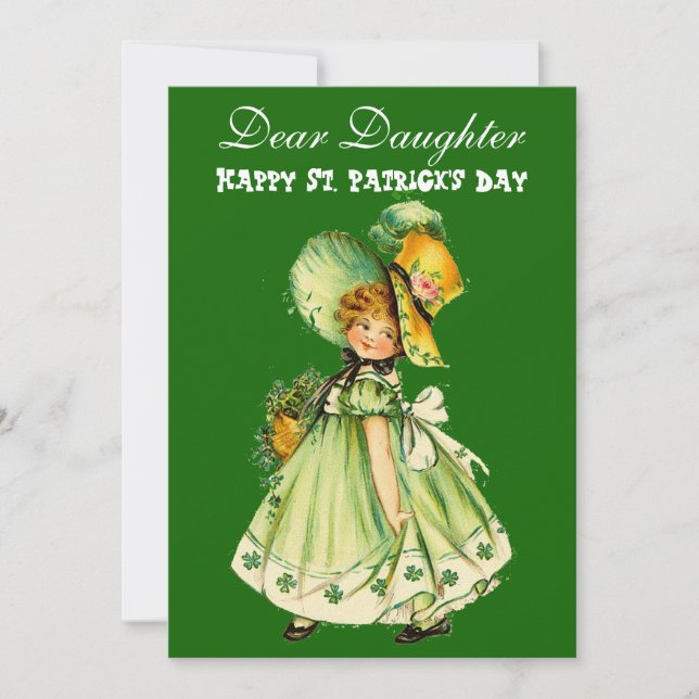 Tarjeta Festiva Hija del Día de San Patricio (Anverso)