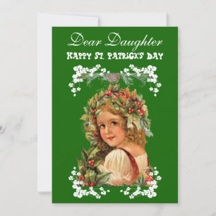 Tarjeta Festiva Hija del Día de San Patricio: Chambrocas vintage