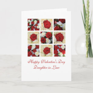 Tarjeta Festiva Hija en la ley Feliz Día de San Valentín Rosas