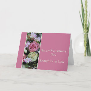 Tarjeta Festiva Hija en la ley Feliz Día de San Valentín Rosas