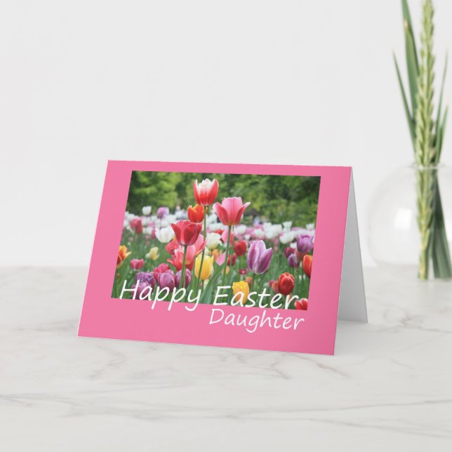 Tarjeta Festiva Hija feliz Pascua (Anverso)