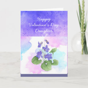 Tarjeta Festiva Hija: Poema de San Valentín de flor violeta africa