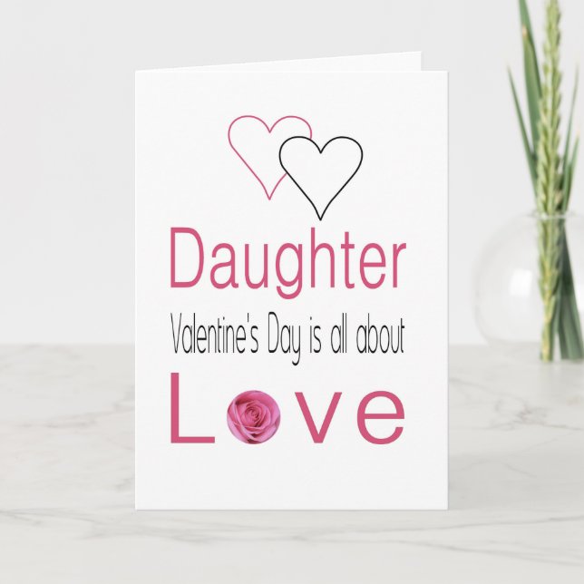 Tarjeta Festiva Hija: Rosas del Día de San Valentín (Anverso)