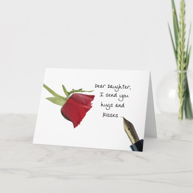 Tarjeta Festiva Hija: Rosas del Día de San Valentín (Anverso)