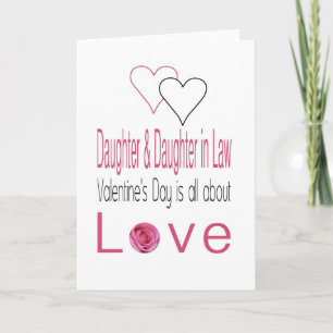 Tarjeta Festiva Hija y esposa felices Rosas del Día de San Valentí