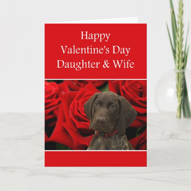 Tarjeta Festiva Hija y esposa Glossy Grizzly Valentine (Anverso)