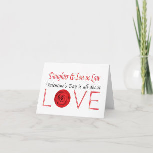 Tarjeta Festiva Hija y esposo de Rosas felices del Día de San Vale