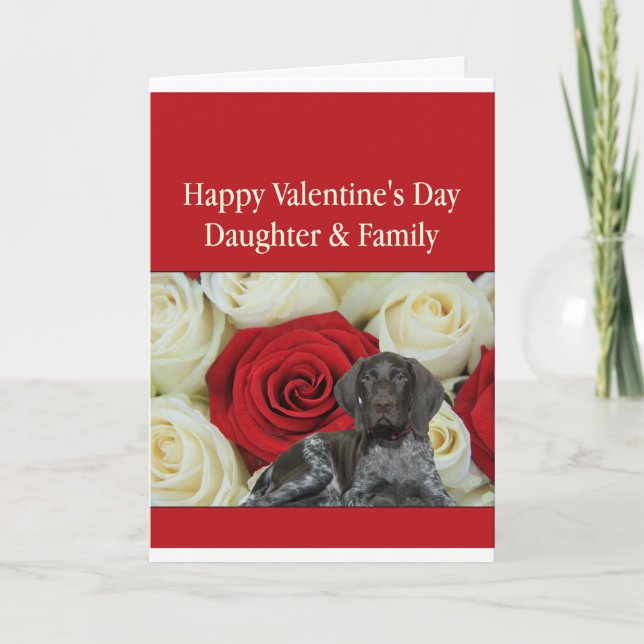 Tarjeta Festiva Hija y familia Glossy Grizzly Valentine (Anverso)