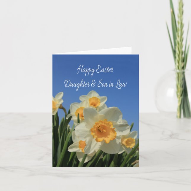 Tarjeta Festiva Hija y marido Feliz Pascua (Anverso)