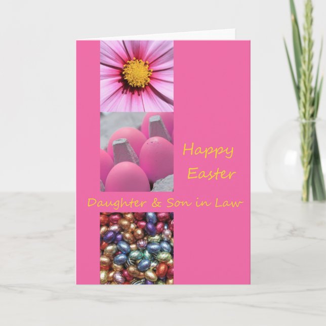 Tarjeta Festiva Hija y marido Feliz Pascua (Anverso)