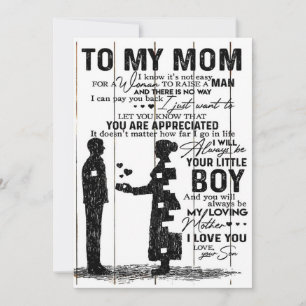 Tarjeta Festiva Hijo Adorable Regalo Para Mi Mamá   Regalo Familia