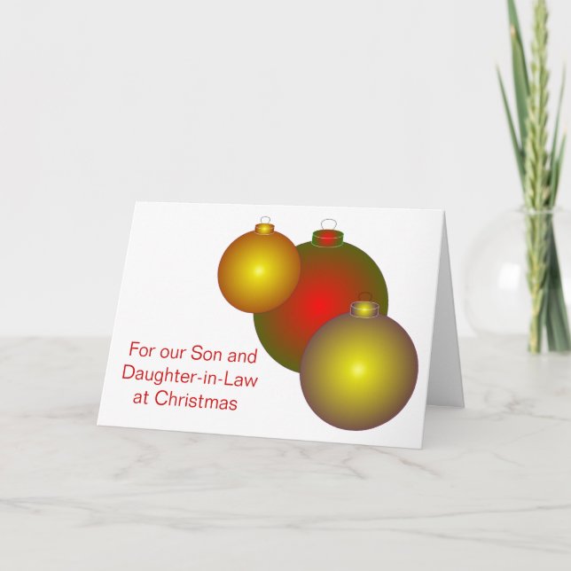 Tarjeta Festiva Hijo De Baubles Y Navidades Cuñados (Anverso)