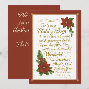 Tarjeta Festiva Hijo de promesa - Bendición de Navidades de Isaías