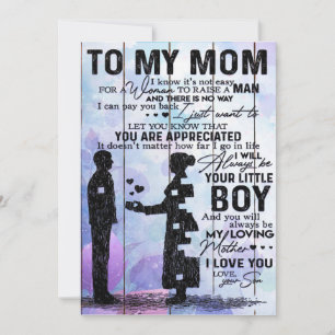 Tarjeta Festiva Hijo para regalo de mi mamá   Hermoso regalo de va