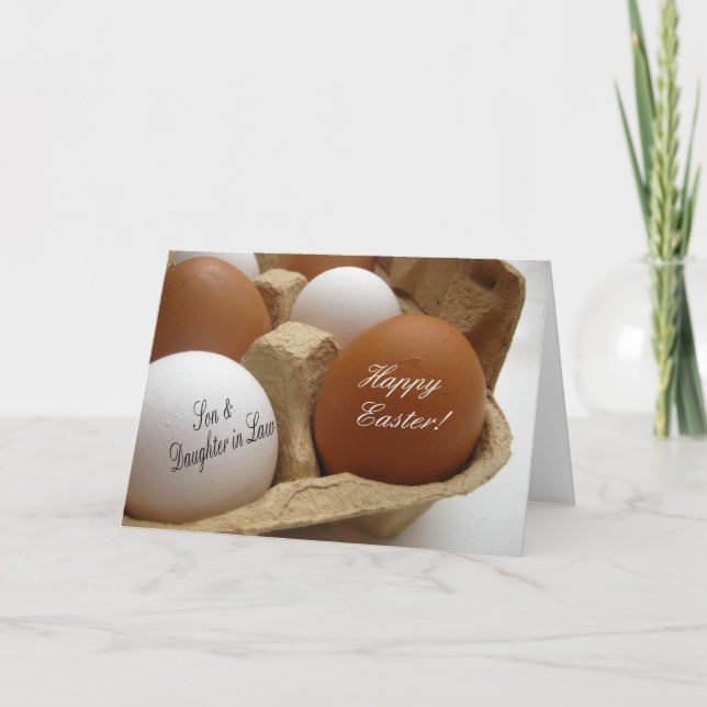 Tarjeta Festiva Hijo y esposa Feliz Pascua (Anverso)