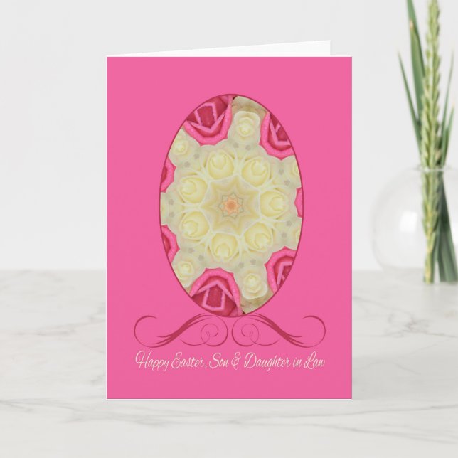 Tarjeta Festiva Hijo y esposa Feliz Pascua (Anverso)