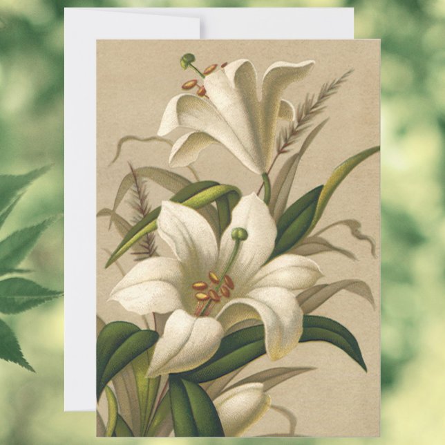 Tarjeta Festiva Hijos de Semana Santa, flores victorianas en flor (Subido por el creador)