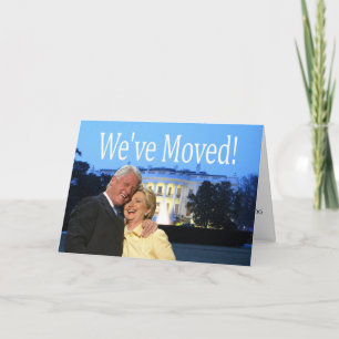 Tarjeta Festiva Hillary & Bill New Address Christmas