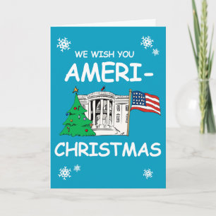Tarjeta Festiva Hillary y Obama te desean Navidades norteamericano