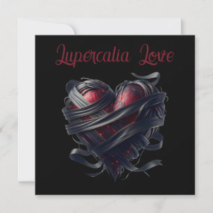 Tarjeta Festiva Hilos Negros Corazón de Lupercalia San Valentín