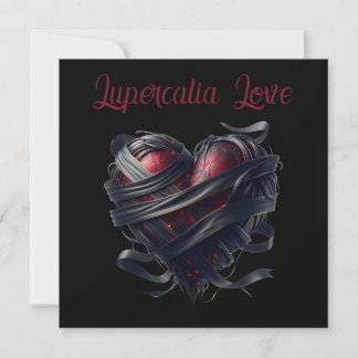Tarjeta Festiva Hilos Negros Corazón de Lupercalia San Valentín