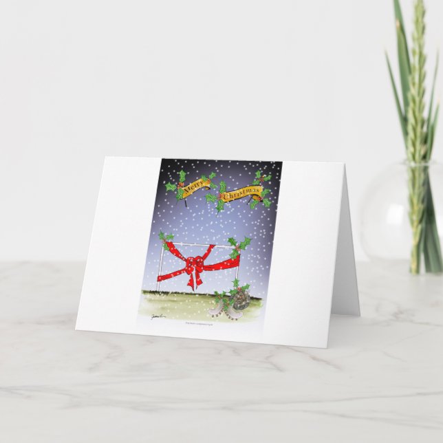 Tarjeta Festiva hinchas de fútbol navidades felices (Anverso)