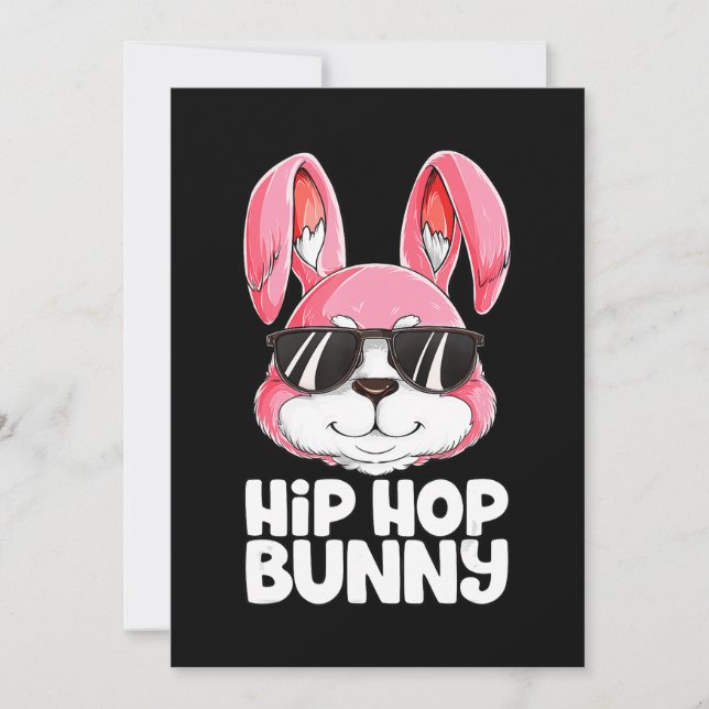 Tarjeta Festiva Hip Hop Bunny Easter Boys Chicas Niños Conejo Homb (Anverso)