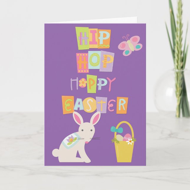 Tarjeta Festiva Hip Hop Feliz Pascua (Anverso)