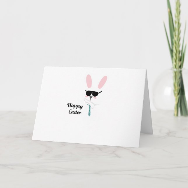 Tarjeta Festiva Hip Hop Rabbit Bunny Easter Boys n niños hombres a (Anverso)