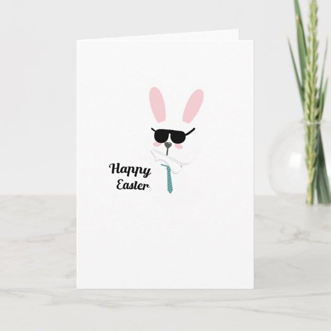 Tarjeta Festiva Hip Hop Rabbit Bunny Easter Boys n niños hombres a (Anverso)