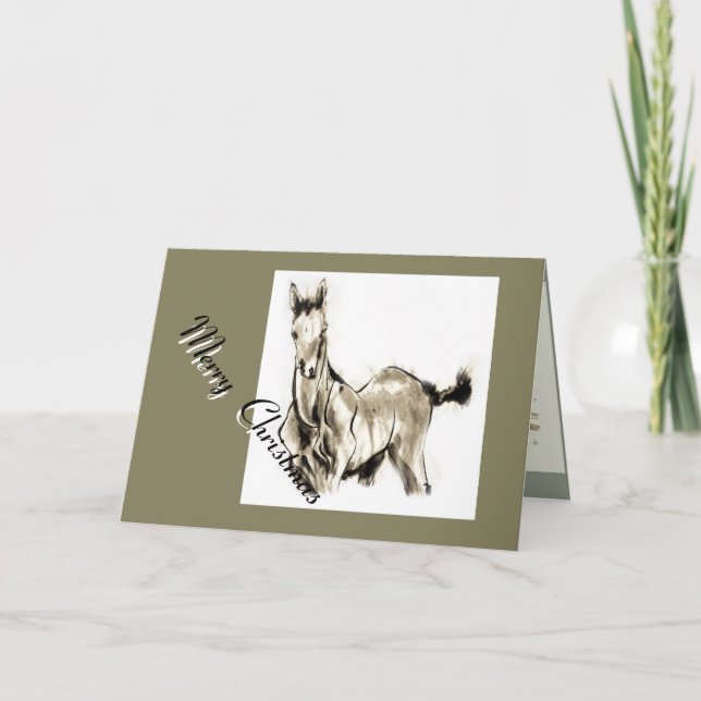 Tarjeta Festiva Hipódromo samurai japonés (Anverso)