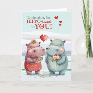 Tarjeta Festiva Hipótamo Hippotamo El día de San Valentín