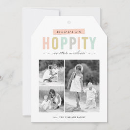 Tarjeta Festiva Hippity Hoppity Pascua | Fotocolage Pascua