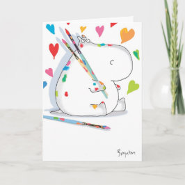 Tarjeta Festiva HIPPO ARTIST Valentines de Boynton