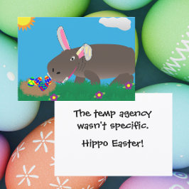 Tarjeta Festiva Hippo Easter