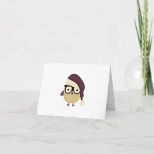 Tarjeta Festiva Hipster Santa Owl