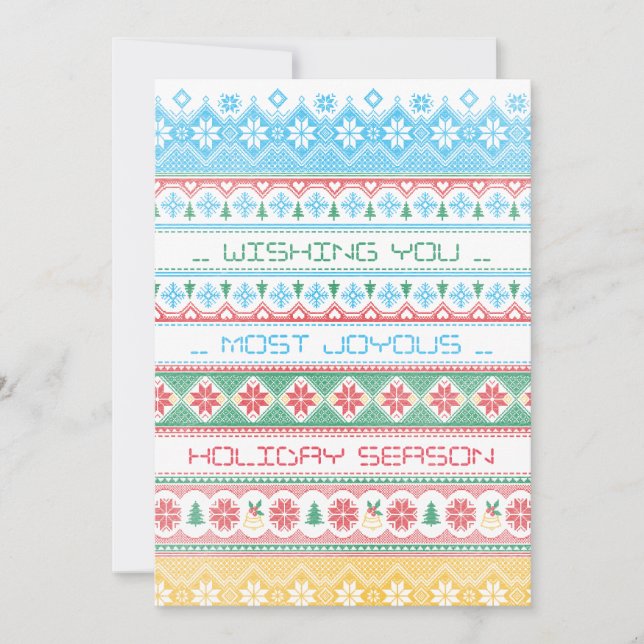 Tarjeta Festiva Hipster Stitch (Anverso)