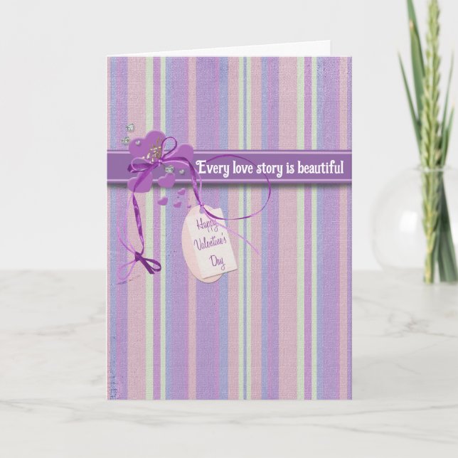 Tarjeta Festiva Historia de amor de San Valentín (Anverso)
