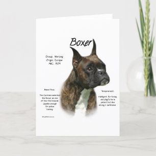 Tarjeta Festiva Historia de Brindle Boxer
