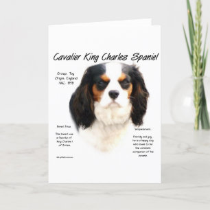 Tarjeta Festiva Historia de Cavalier King Charles Spaniel (tricolo