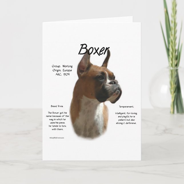 Tarjeta Festiva Historia de Fawn Boxer (Anverso)